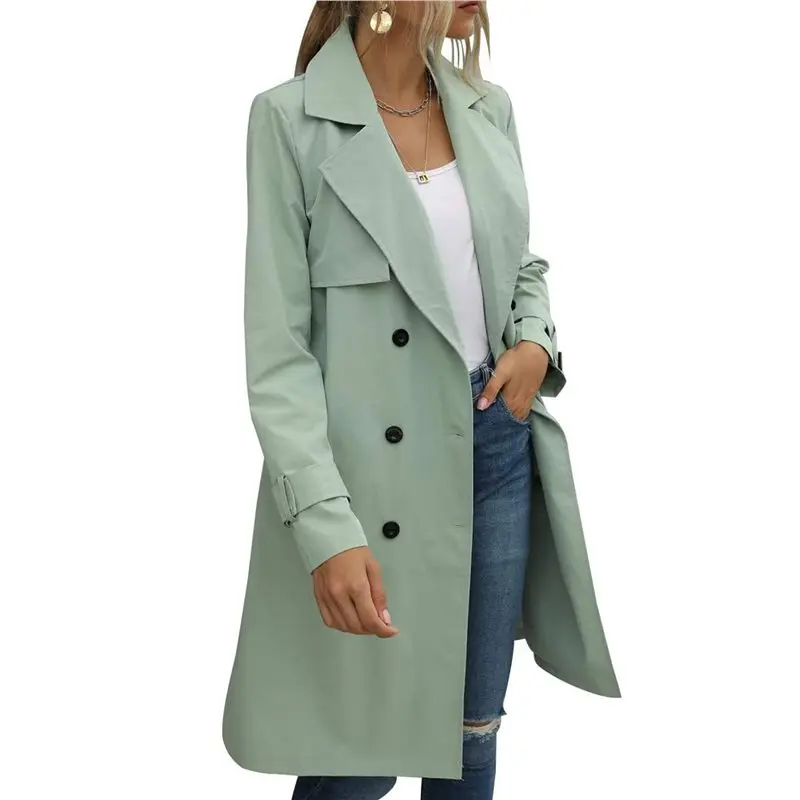 A24F-Women's Double Breasted Long Sleeves Long Trench Coat Windproof Classic Lapel Slim Overcoat With Belt
A24F-Women's Double Breasted Long Sleeves Long Trench Coat Windproof Classic Lapel Slim Overcoat With Belt