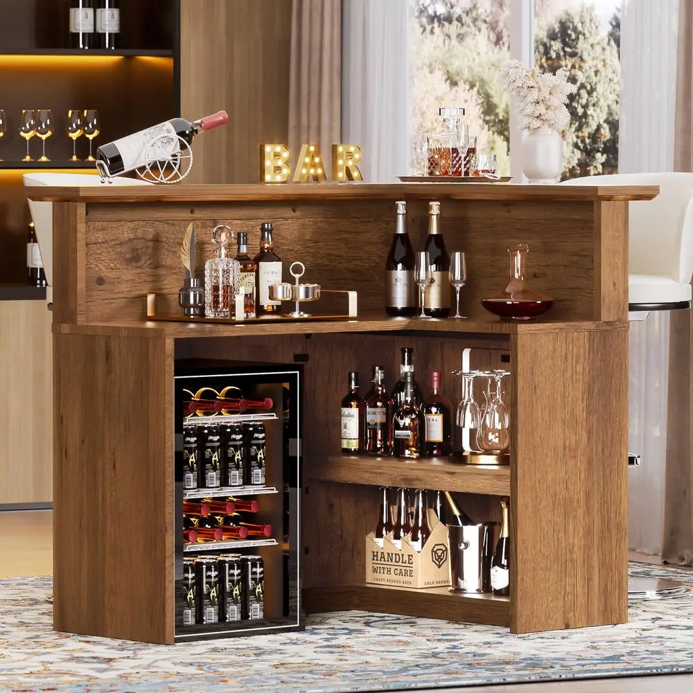 LShaped Home Bar Unit, 4Tier Corner Bar Cabinet with Large Storage Space, Liquor Wine Cabinet Reception Desk for Home Pub
LShaped Home Bar Unit, 4Tier Corner Bar Cabinet with Large Storage Space, Liquor Wine Cabinet Reception Desk for Home Pub