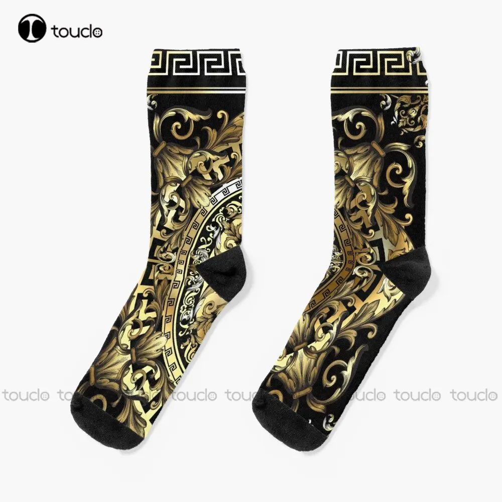Ornate Baroque Black White Gold Black Greek Key Golden Ornamental Baroque Socks Work Socks For Men Custom Gift Streetwear
Ornate Baroque Black White Gold Black Greek Key Golden Ornamental Baroque Socks Work Socks For Men Custom Gift Streetwear