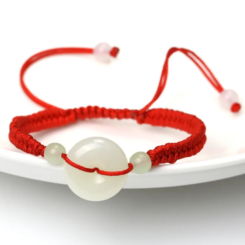 Fine Jewelry Natural Hetian Nephrite Jade Ping An Buckle Bracelet White Jade Women's Style
Fine Jewelry Natural Hetian Nephrite Jade Ping An Buckle Bracelet White Jade Women's Style
