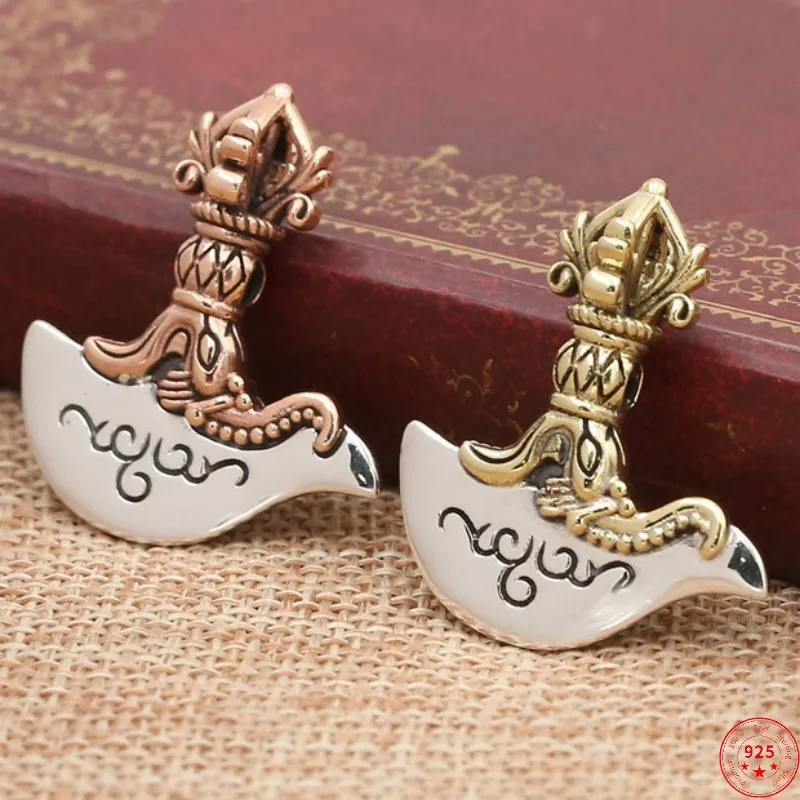 S925 Sterling Silver Pendants for Men Women New Fashion Buddha Tantrism Vajra Tomahawk Argentum Amulet Jewelry
S925 Sterling Silver Pendants for Men Women New Fashion Buddha Tantrism Vajra Tomahawk Argentum Amulet Jewelry