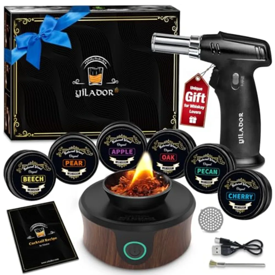 Electric Whiskey Smoker Kit with Torch Home Bar Gift for Whiskey Lover 6 Wood Chips Infuse Rich Smoky Flavors in Bourbon Old Fa
Electric Whiskey Smoker Kit with Torch Home Bar Gift for Whiskey Lover 6 Wood Chips Infuse Rich Smoky Flavors in Bourbon Old Fa