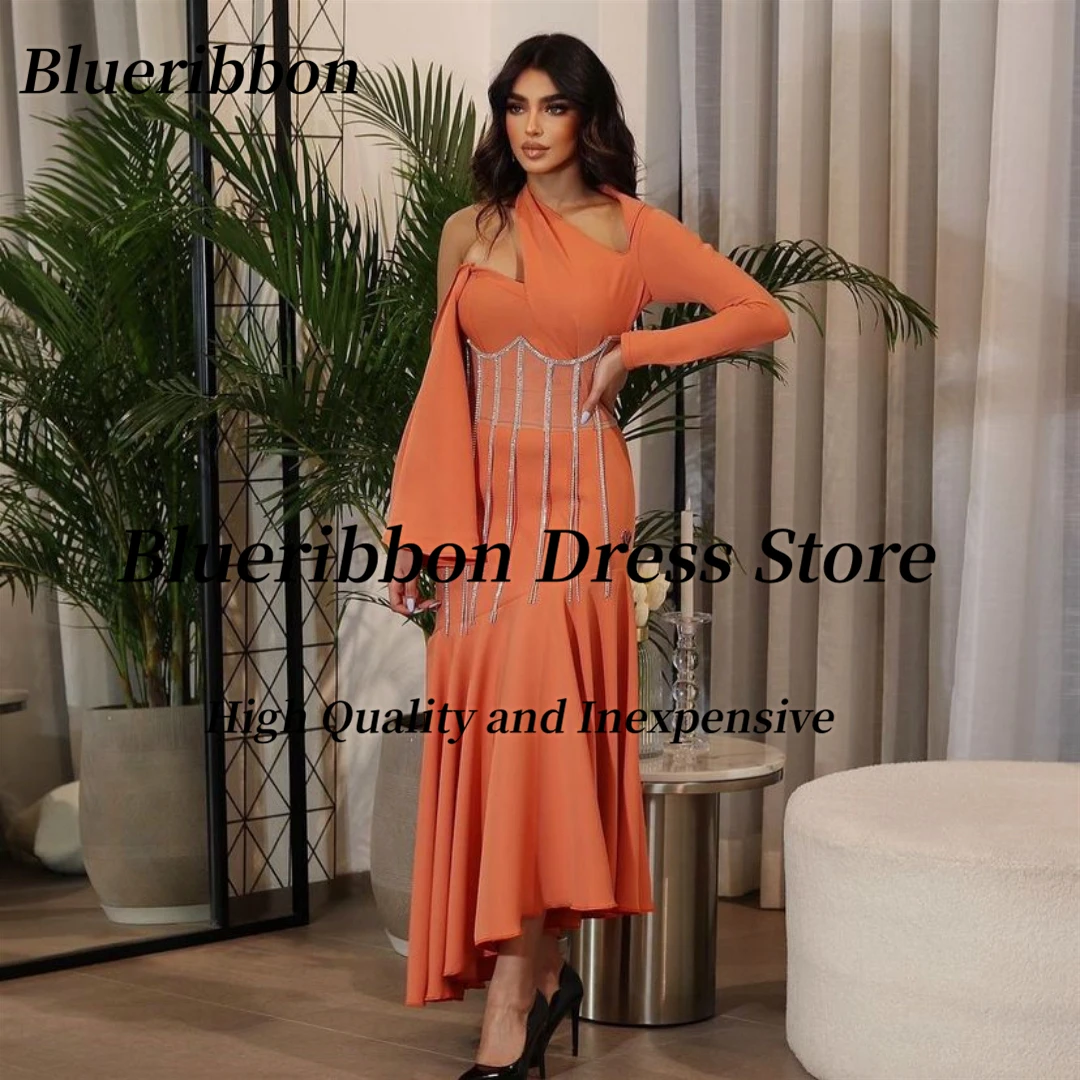 Blueribbon New Style Neckline Prom Dresses Tassel Waistband Saudi Arabia Ladies Wear Mermaid Evening Party Dress Long Sleeves
Blueribbon New Style Neckline Prom Dresses Tassel Waistband Saudi Arabia Ladies Wear Mermaid Evening Party Dress Long Sleeves