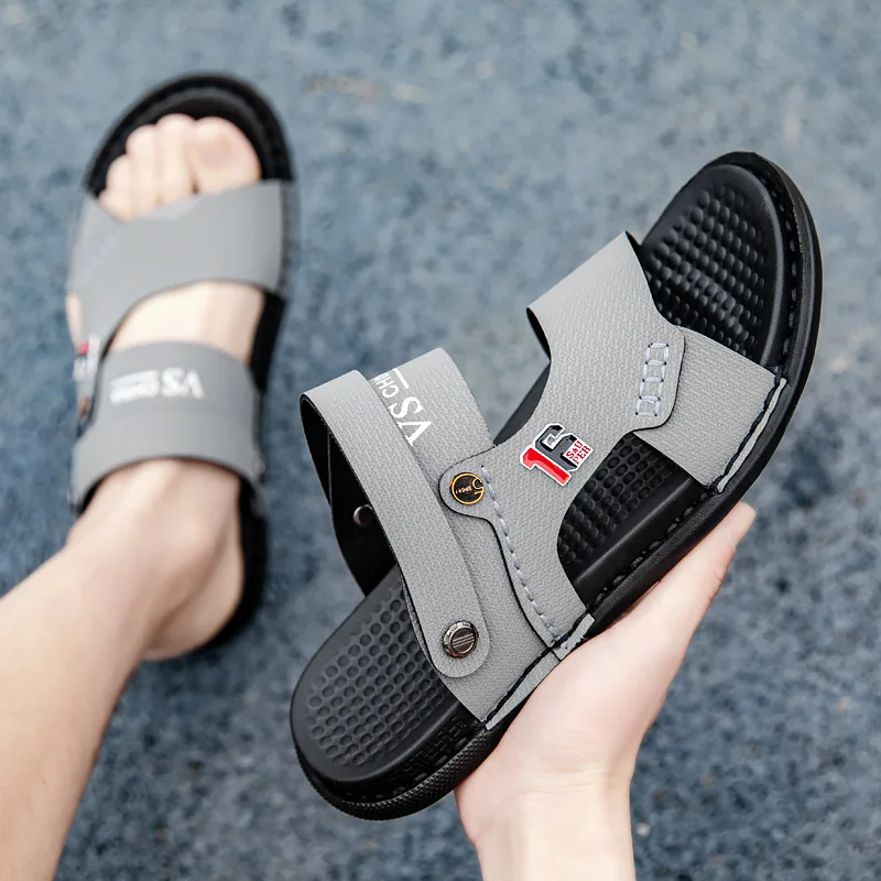 Summer Men's PU Leather Slippers Men Slides Slippers Black Grey Lightweight Slipper Men Sandals Size 40-45
Summer Men's PU Leather Slippers Men Slides Slippers Black Grey Lightweight Slipper Men Sandals Size 40-45