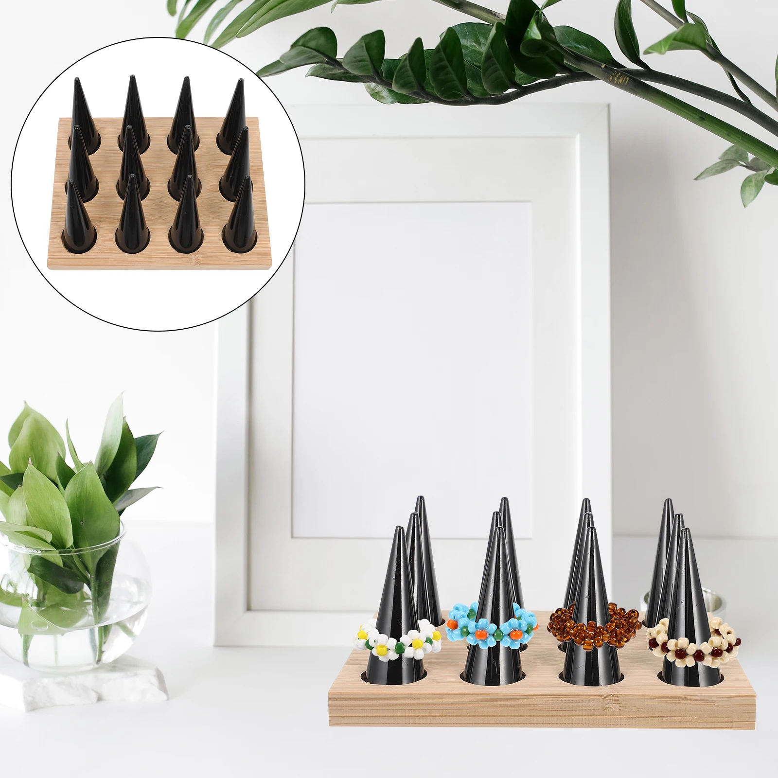 1 set Wooden Display Rack Smooth Stable Placement High Class Material Simple Elegant Design Holder for Jewelry
1 set Wooden Display Rack Smooth Stable Placement High Class Material Simple Elegant Design Holder for Jewelry