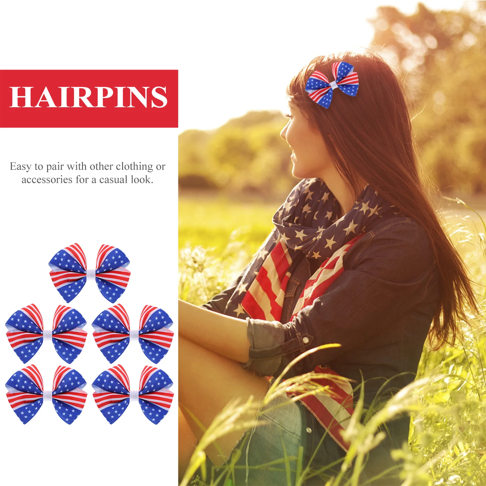 5pcs Flag Pattern Bow Hairpin For Fade-Resistant Wash-Resistant Independence Day Hair Clips National Day Barrettes 4Th Of
5pcs Flag Pattern Bow Hairpin For Fade-Resistant Wash-Resistant Independence Day Hair Clips National Day Barrettes 4Th Of