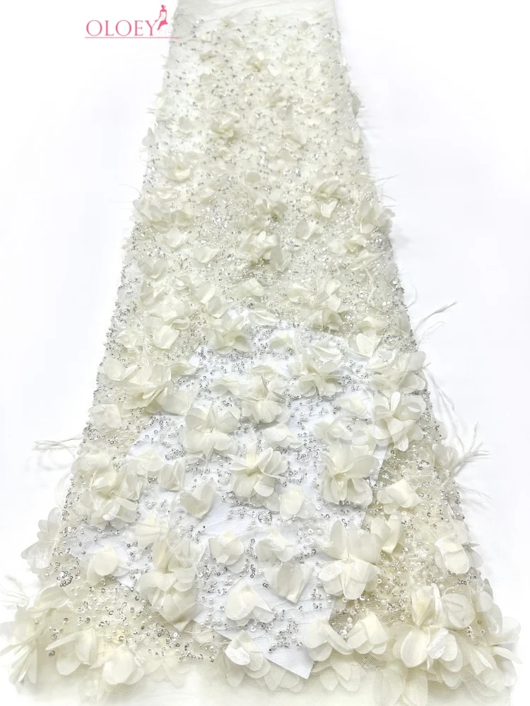 OLOEY Elegant 3D Handmade Applique Lace Fabric 2026 High Quality French Sequins Beaded Tulle Lace For Wedding Party Dress 5 Yar
OLOEY Elegant 3D Handmade Applique Lace Fabric 2026 High Quality French Sequins Beaded Tulle Lace For Wedding Party Dress 5 Yar