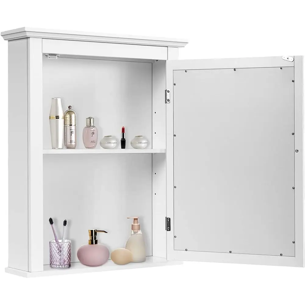 White Wall-Mounted Wooden Medicine Cabinet with Single Door and Adjustable Shelves for Home Storage in Bathroom, Hallway, Living
White Wall-Mounted Wooden Medicine Cabinet with Single Door and Adjustable Shelves for Home Storage in Bathroom, Hallway, Living
