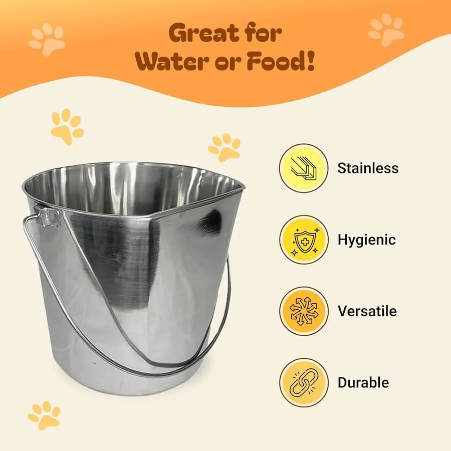 AD ANCE PET PRODUCTS 13 Quart Hea y Duty Stainless Steel Flat Side Bucket | Durable Food & Water Pail for Dogs, Cats, Kennels, C
AD ANCE PET PRODUCTS 13 Quart Hea y Duty Stainless Steel Flat Side Bucket | Durable Food & Water Pail for Dogs, Cats, Kennels, C