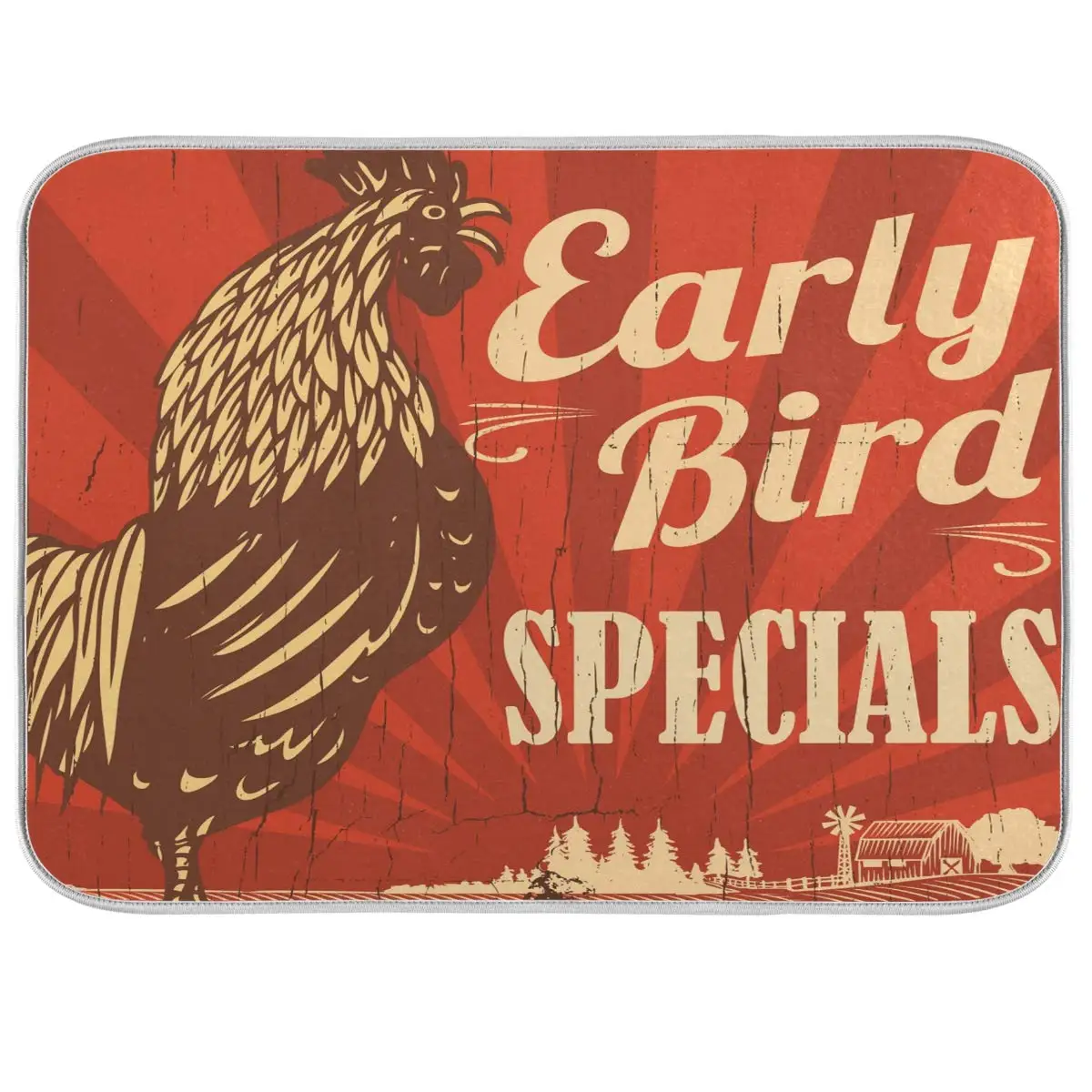 Double-sided Dish Drying Mat Rooster Crowing The Farm Kitchen Counter Mat Medium 16 x 18 Inches,Reversible, Super Absorbent
Double-sided Dish Drying Mat Rooster Crowing The Farm Kitchen Counter Mat Medium 16 x 18 Inches,Reversible, Super Absorbent