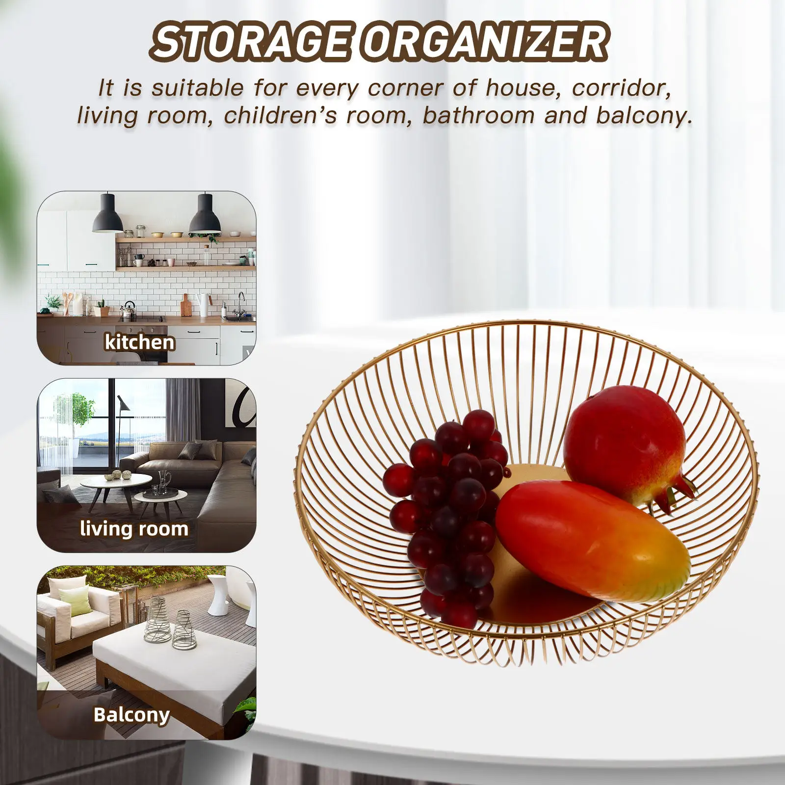 Sturdy Handmade Wire Iron Fruit Basket 11 Inch Wide Round Design Multi Storage Serving Bowl for Kitchen Counter Home Decor
Sturdy Handmade Wire Iron Fruit Basket 11 Inch Wide Round Design Multi Storage Serving Bowl for Kitchen Counter Home Decor