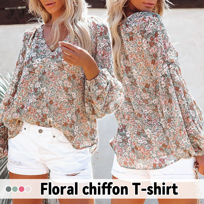 1pc Summer Women's Fashion T-shirts Long Sleeve Floral Printing Tees And V-Neck Casual Loose Elegant Female's Tops
1pc Summer Women's Fashion T-shirts Long Sleeve Floral Printing Tees And V-Neck Casual Loose Elegant Female's Tops
