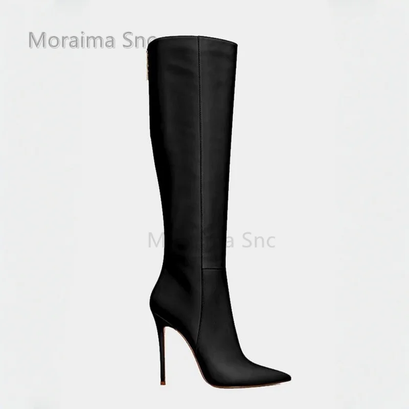 Women's Black Leather Knee High Boots Pointed Toe Stiletto High Heels Back Zip Sexy Shoes Designer Winter Autumn Casual Shoes
Women's Black Leather Knee High Boots Pointed Toe Stiletto High Heels Back Zip Sexy Shoes Designer Winter Autumn Casual Shoes