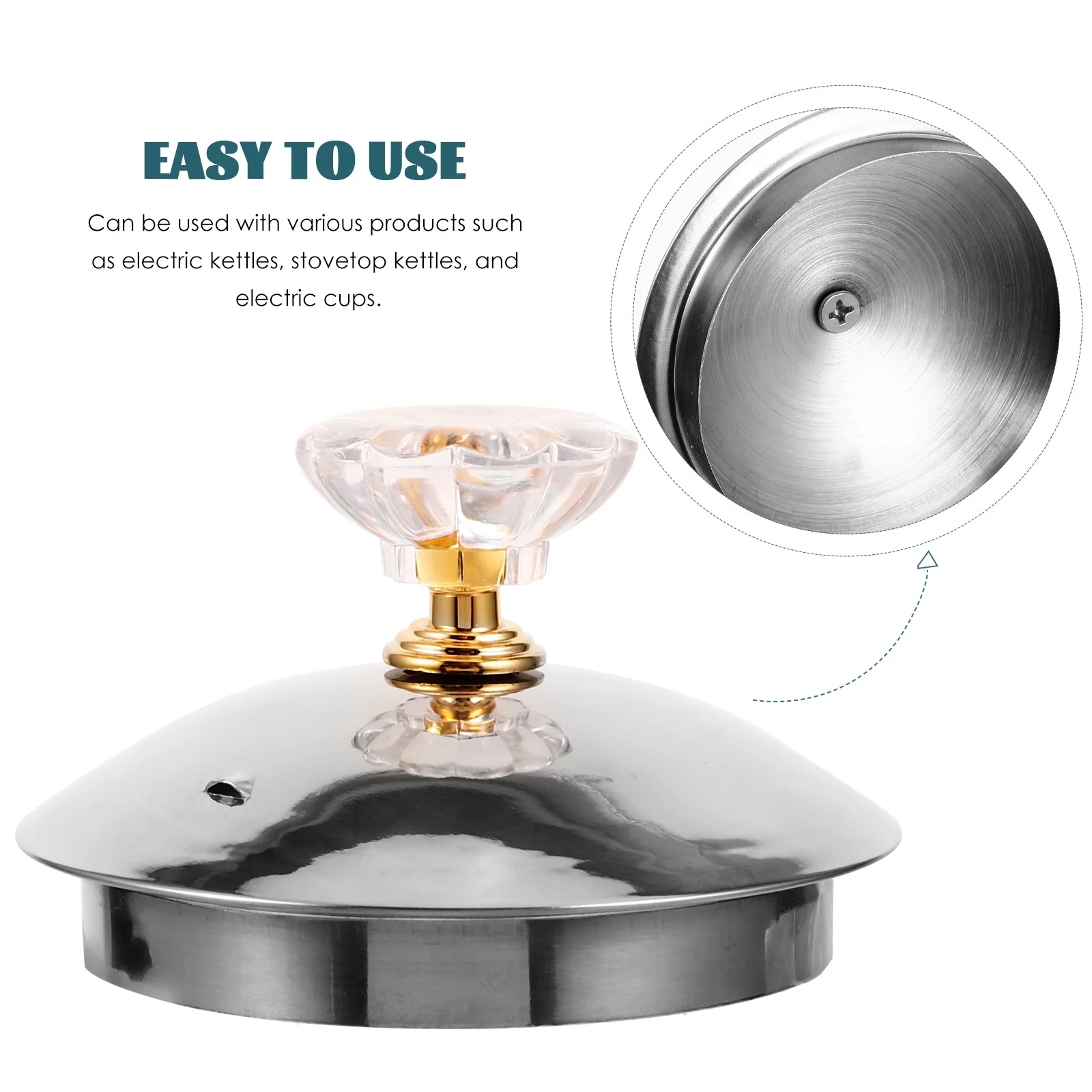 Universal Replacement Electric Stainless Steel Boil Kettle Cover Teakettle Accessory Heating Kettle Lid Hot Water Boiler Cover
Universal Replacement Electric Stainless Steel Boil Kettle Cover Teakettle Accessory Heating Kettle Lid Hot Water Boiler Cover