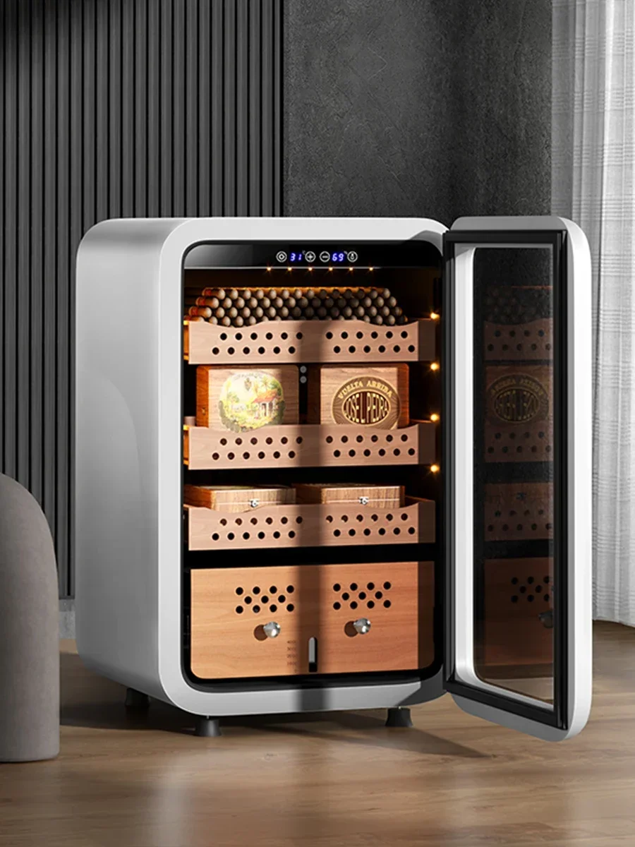 Retro cigar cabinet thermostat, refrigerator, cedar wood tempered glass single door
Retro cigar cabinet thermostat, refrigerator, cedar wood tempered glass single door