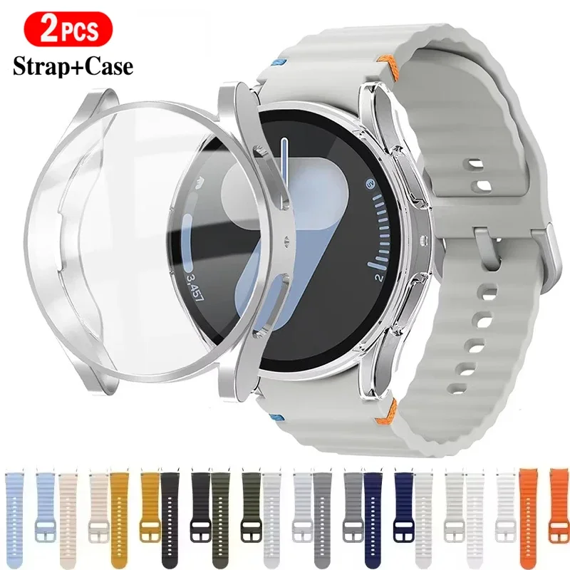 Силиконовый браслет + чехол для Samsung Galaxy Watch 7, 40 мм, 44 мм, ремешок + пленка из закаленного стекла + чехол для ПК для Galaxy Watch 6 5 4 Band
Силиконовый браслет + чехол для Samsung Galaxy Watch 7, 40 мм, 44 мм, ремешок + пленка из закаленного стекла + чехол для ПК для Galaxy Watch 6 5 4 Band