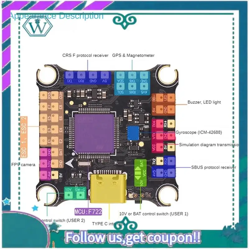 A75Q-F4530 V2 Мини-контроллер полета с 50-битным гироскопом ESC, двойной встроенной светодиодной подсветкой BEC для гоночного дрона FPV для фристайла
A75Q-F4530 V2 Мини-контроллер полета с 50-битным гироскопом ESC, двойной встроенной светодиодной подсветкой BEC для гоночного дрона FPV для фристайла