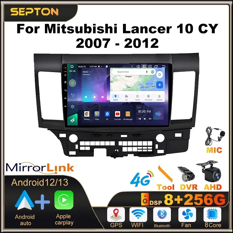 SEPTON Wireless CarPlay Stereo Android Auto Car Radio for Mitsubishi Lancer 10 CY 2007-2012 4G Car Multimedia Video Player GPS
SEPTON Wireless CarPlay Stereo Android Auto Car Radio for Mitsubishi Lancer 10 CY 2007-2012 4G Car Multimedia Video Player GPS
