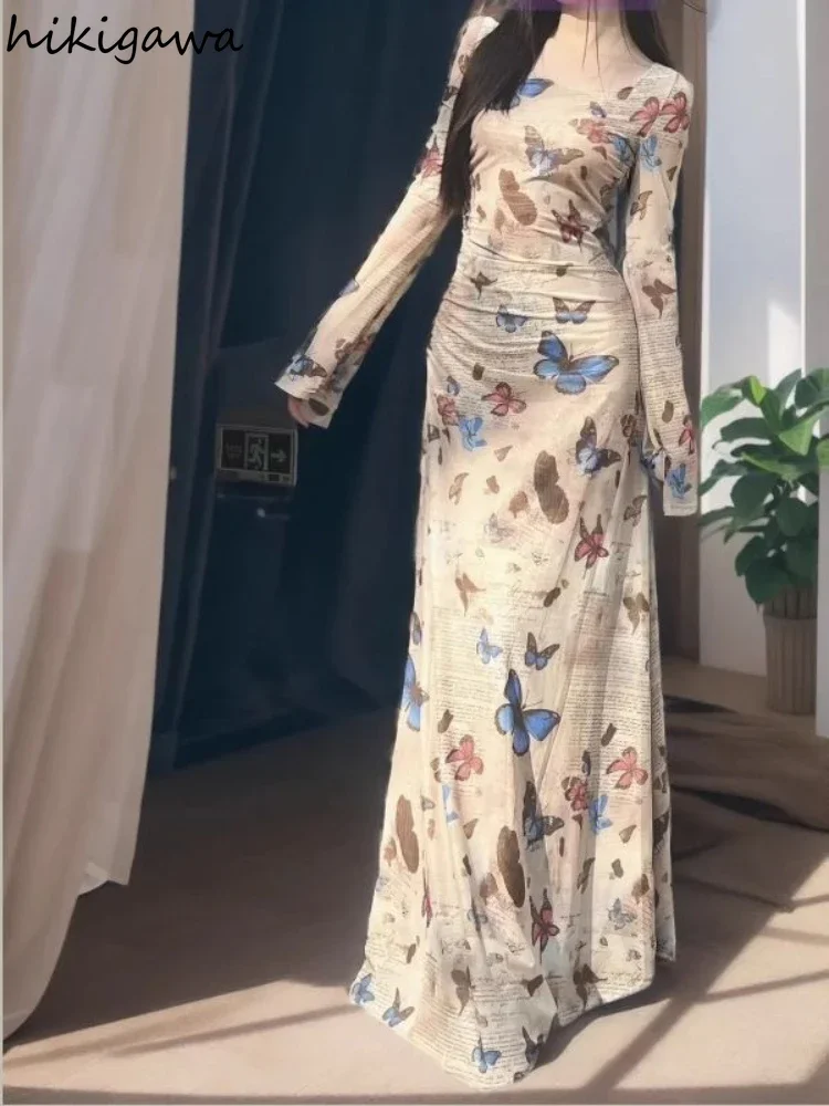 Maxi Dresses Women Fashion Butterfly Print Robe Femme 2025 Vestidos De Mujer Long Sleeve Slim Waist Vintage Folds Sweet Dress
Maxi Dresses Women Fashion Butterfly Print Robe Femme 2025 Vestidos De Mujer Long Sleeve Slim Waist Vintage Folds Sweet Dress