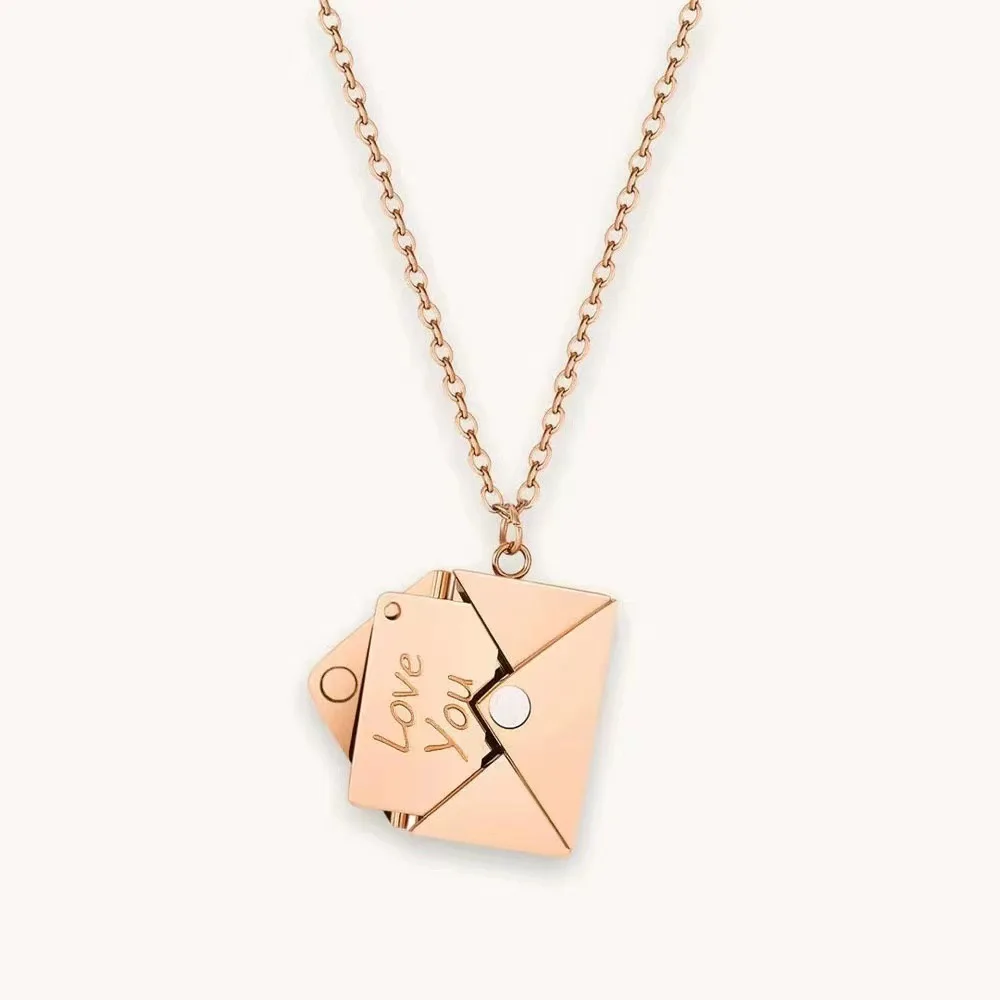 Valentine Hot Sales Steel Necklaces ” Love You” Card in the Envelopes Pendant Confession Of Love Perfect Gift For Lovers
Valentine Hot Sales Steel Necklaces ” Love You” Card in the Envelopes Pendant Confession Of Love Perfect Gift For Lovers