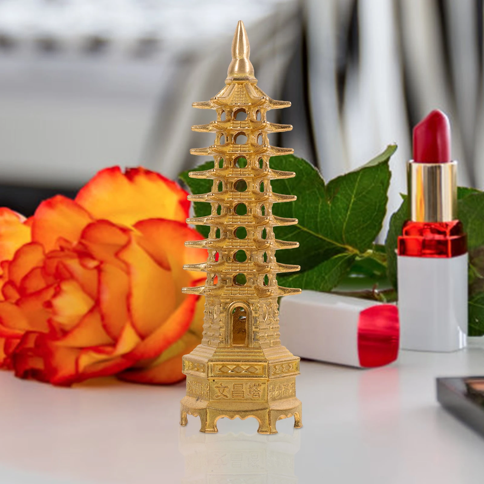 Wenchang Pagoda Statue Desktop Model Home Office Garden Vintage Copper Decoration Gift Chinese Pagoda Model Idea 
Wenchang Pagoda Statue Desktop Model Home Office Garden Vintage Copper Decoration Gift Chinese Pagoda Model Idea