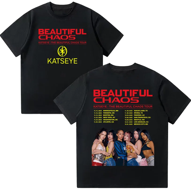 Women Pure Cotton Tops KATSEYE Beautiful Chaos Tour 2025 T Shirt Fashion Printed T-shirt Summer Comfort Clothes Unisex Loose Tee
Women Pure Cotton Tops KATSEYE Beautiful Chaos Tour 2025 T Shirt Fashion Printed T-shirt Summer Comfort Clothes Unisex Loose Tee