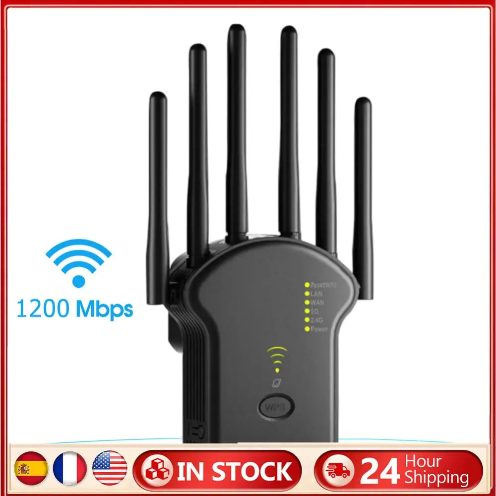 300Mbps/1200Mbps WiFi Signal Repeater Dual-Band 2.4G 5G Internet Range Extender with LAN/WAN Port WPS Router for Home Office
300Mbps/1200Mbps WiFi Signal Repeater Dual-Band 2.4G 5G Internet Range Extender with LAN/WAN Port WPS Router for Home Office