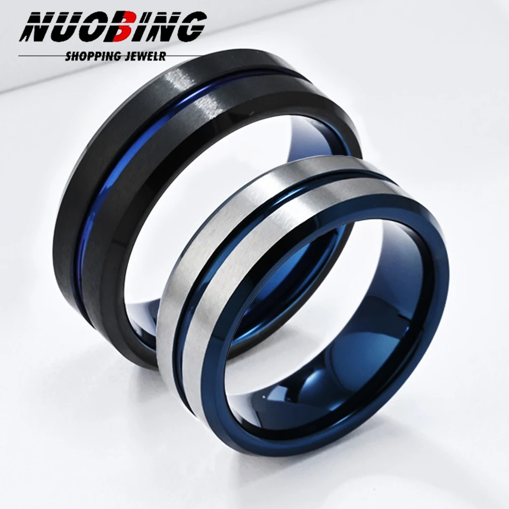 Fashion Men's 8mm Blue Color Groove Beveled Edge Stainless Steel Wedding Ring Wedding Engagement Anniversary Jewelry Gift
Fashion Men's 8mm Blue Color Groove Beveled Edge Stainless Steel Wedding Ring Wedding Engagement Anniversary Jewelry Gift
