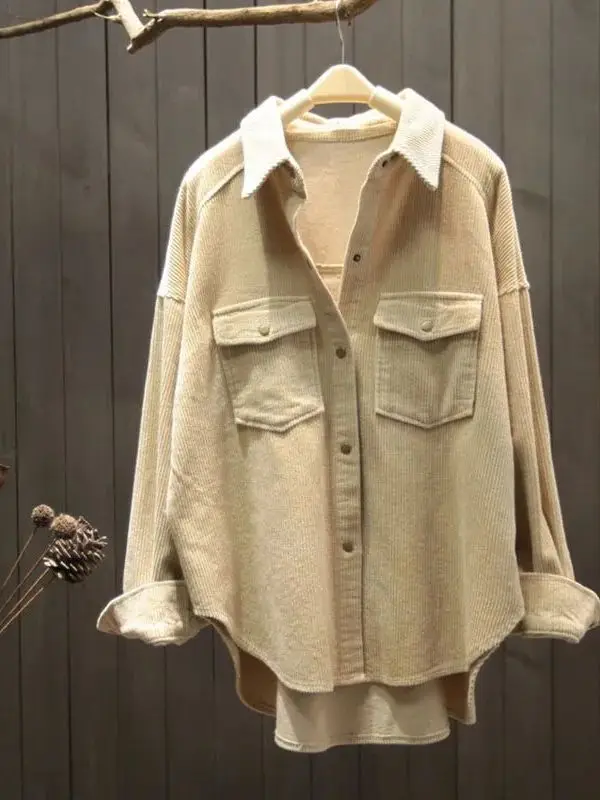 Faion Autumn Corduroy Blouse Women's Cleanfit Sle ort Sve Thin Model Non-deformable A-line Sve Other Material
Faion Autumn Corduroy Blouse Women's Cleanfit Sle ort Sve Thin Model Non-deformable A-line Sve Other Material