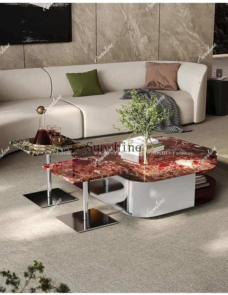 Premium Italian living room simple light luxury stainless steel marble high and low coffee table combination FT
Premium Italian living room simple light luxury stainless steel marble high and low coffee table combination FT