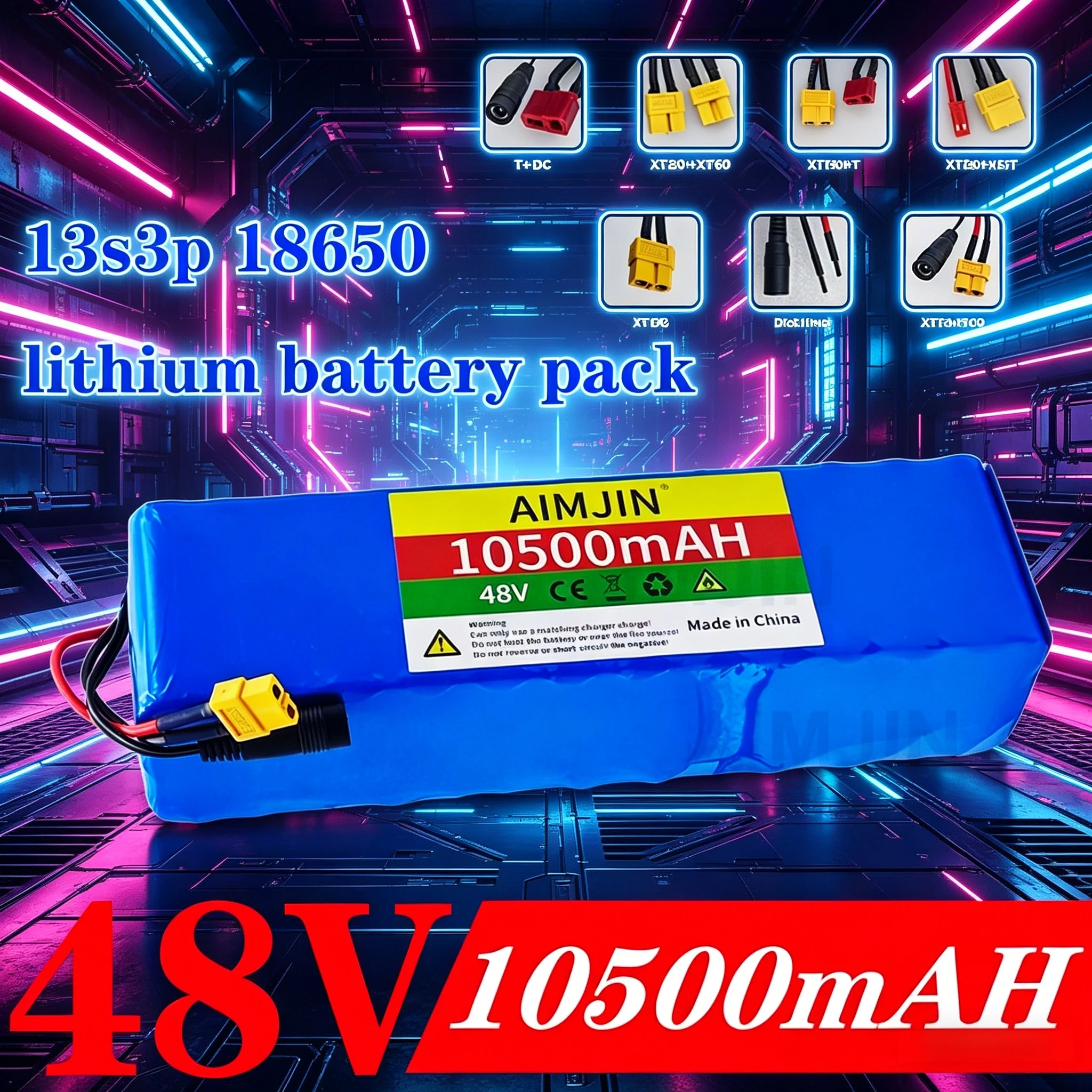 48V 10.5Ah 13S3P High Capacity Lithium-ion Battery Pack with BMS 1000W Rechargeable for 54.6V E-bike Electric Scooter Bicycle
48V 10.5Ah 13S3P High Capacity Lithium-ion Battery Pack with BMS 1000W Rechargeable for 54.6V E-bike Electric Scooter Bicycle
