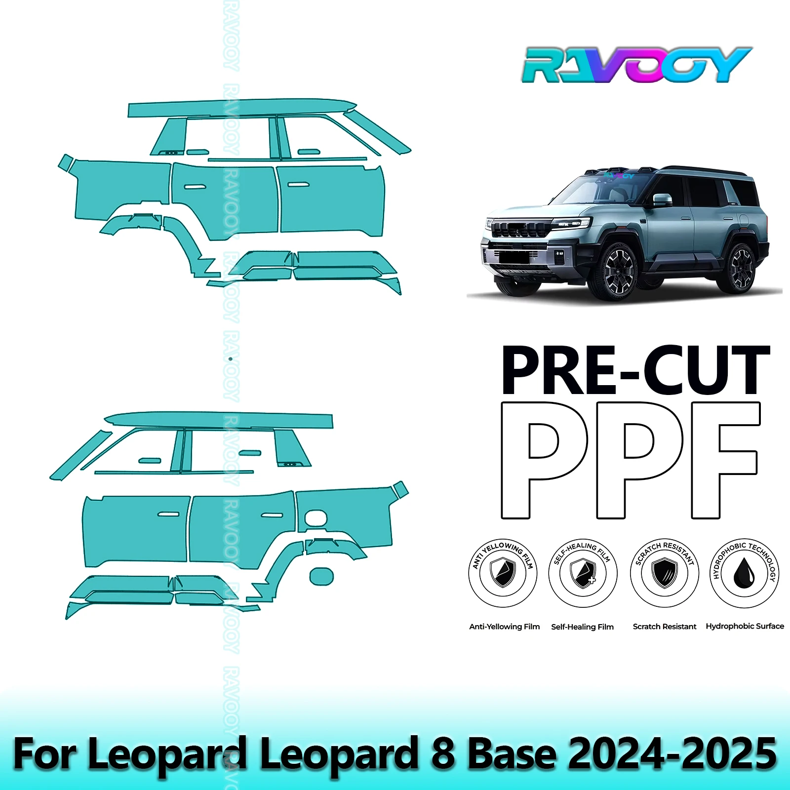 For Leopard Leopard 8 Base 2024-2025 8.5mil Clear Matte Pre-Cut PPF Door & A/B Pillar Kit TPU Paint Protection Film Set
For Leopard Leopard 8 Base 2024-2025 8.5mil Clear Matte Pre-Cut PPF Door & A/B Pillar Kit TPU Paint Protection Film Set