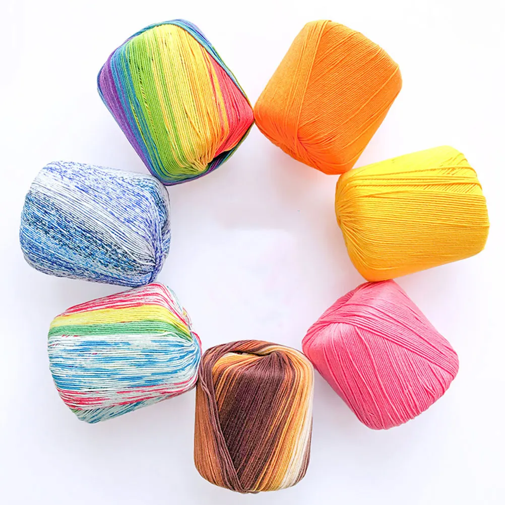 Lace Thread Cotton Yarn Crochet Multicolor Rainbow Gradient Pastel for Crocheting
Lace Thread Cotton Yarn Crochet Multicolor Rainbow Gradient Pastel for Crocheting