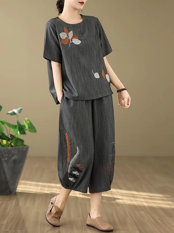 Retro Ethnic Cotton Linen Casual Elastic Waist Two-Piece Set for Middle-Aged And Elderly Women Summer Fashionable Loose Fit
Retro Ethnic Cotton Linen Casual Elastic Waist Two-Piece Set for Middle-Aged And Elderly Women Summer Fashionable Loose Fit
