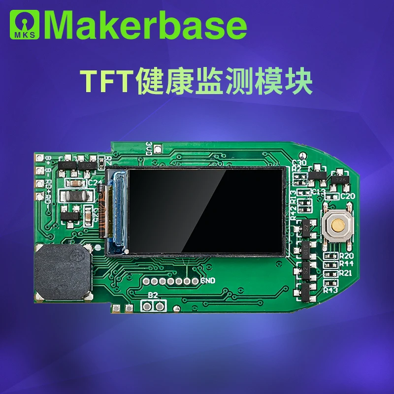 Модуль мониторинга здоровья Makerbase PCBA TFT-экран, частота сердечных сокращений, датчик кислорода в крови SPO2
Модуль мониторинга здоровья Makerbase PCBA TFT-экран, частота сердечных сокращений, датчик кислорода в крови SPO2