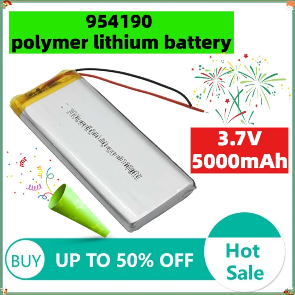 3.7V 5000mAh 954190 Polymer lithium battery DIY Cell Battery For Power Bank Bluetooth Speakers Tablet DVD 954190
3.7V 5000mAh 954190 Polymer lithium battery DIY Cell Battery For Power Bank Bluetooth Speakers Tablet DVD 954190