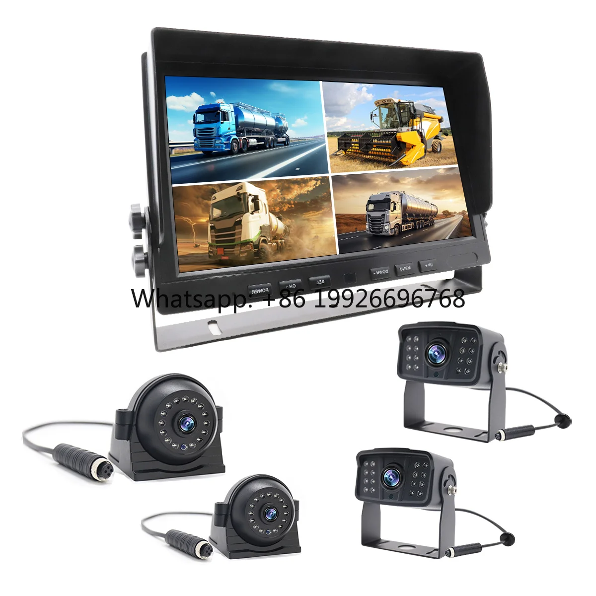 10.1 Inch Quad Car Monitor Reverse Monitor for Bus Truck Tractor Monitor Split Image DVR 1080P Wired Truck Backup Camera System
10.1 Inch Quad Car Monitor Reverse Monitor for Bus Truck Tractor Monitor Split Image DVR 1080P Wired Truck Backup Camera System