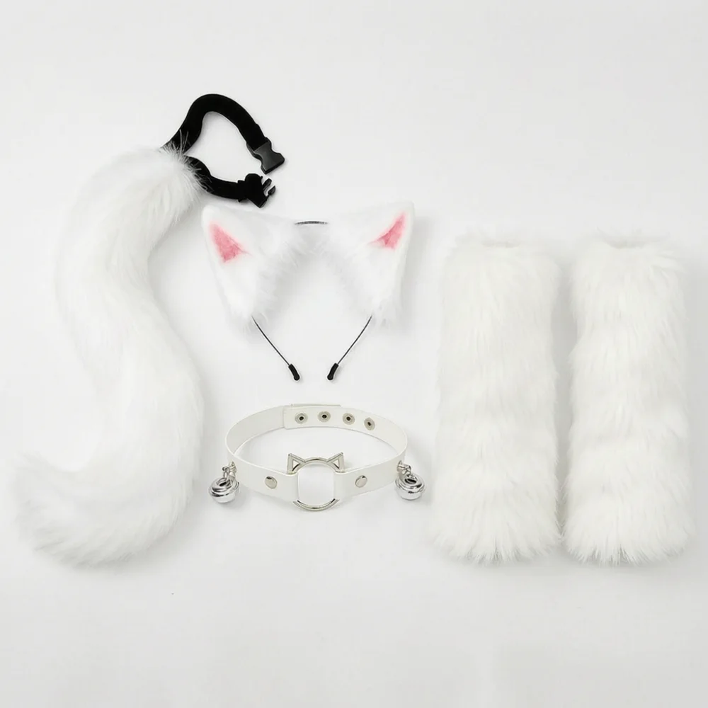 Costume Gloves Fox Paw Knitted Artificial Fur Lolita Tail Ears And Boot Covers Black White Halloween Cosplay Outfit Set
Costume Gloves Fox Paw Knitted Artificial Fur Lolita Tail Ears And Boot Covers Black White Halloween Cosplay Outfit Set