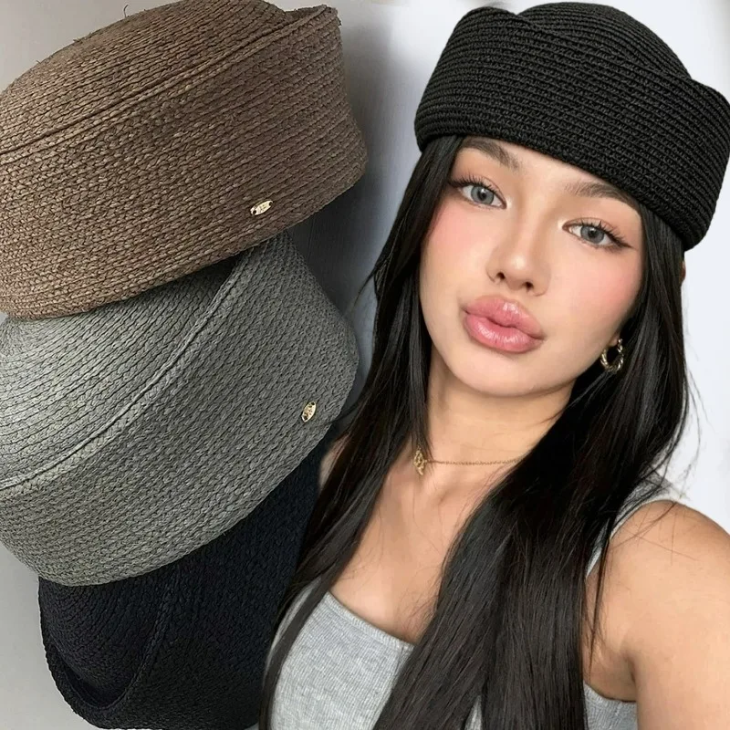 Harajuku Hand Woven Straw Pillbox Hat Summer Sun Hat Pillbox Hat 100% Natural Straw Berets Hand Woven Concave Shape Flat Top Cap
Harajuku Hand Woven Straw Pillbox Hat Summer Sun Hat Pillbox Hat 100% Natural Straw Berets Hand Woven Concave Shape Flat Top Cap