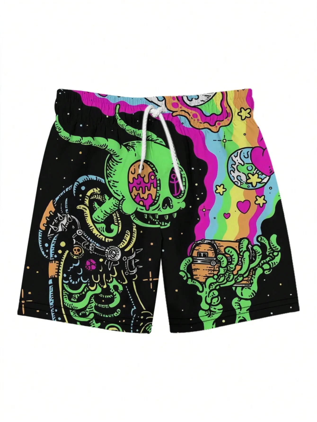 Men's 3D Summer Alien Rainbow Printed Beach Shorts,Hawaiian
Men's 3D Summer Alien Rainbow Printed Beach Shorts,Hawaiian