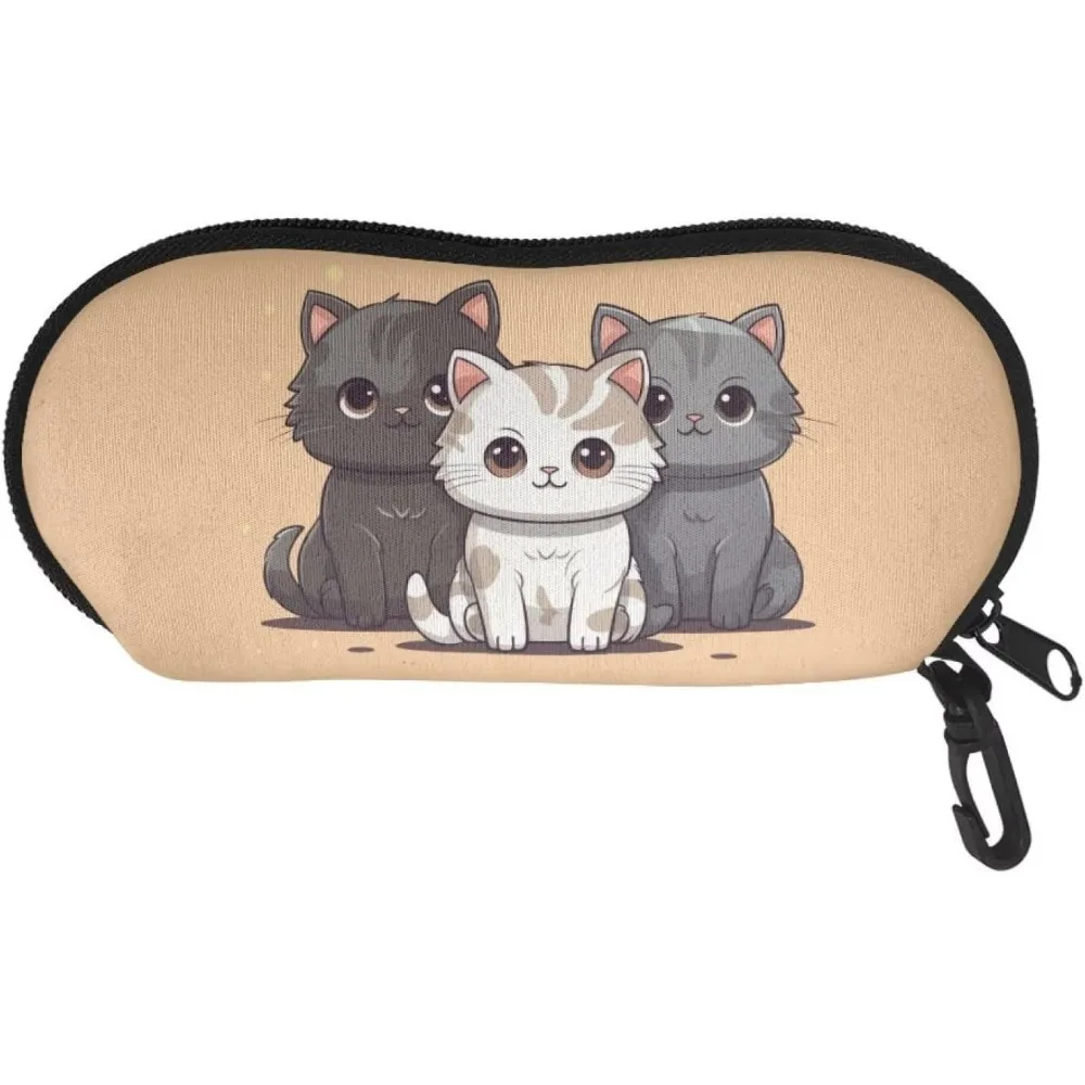 Neoprene Sunglasses Case - Cute Three Cartoon Cats Print, Adorable Kittens Design, Portable Eyewear Storage for Cat Lovers
Neoprene Sunglasses Case - Cute Three Cartoon Cats Print, Adorable Kittens Design, Portable Eyewear Storage for Cat Lovers
