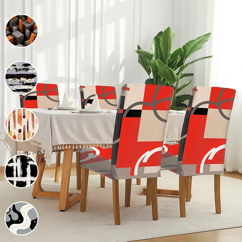 Elastic dining chair cover, abstract geometric print pattern, removable and washable household dining chair cover
Elastic dining chair cover, abstract geometric print pattern, removable and washable household dining chair cover