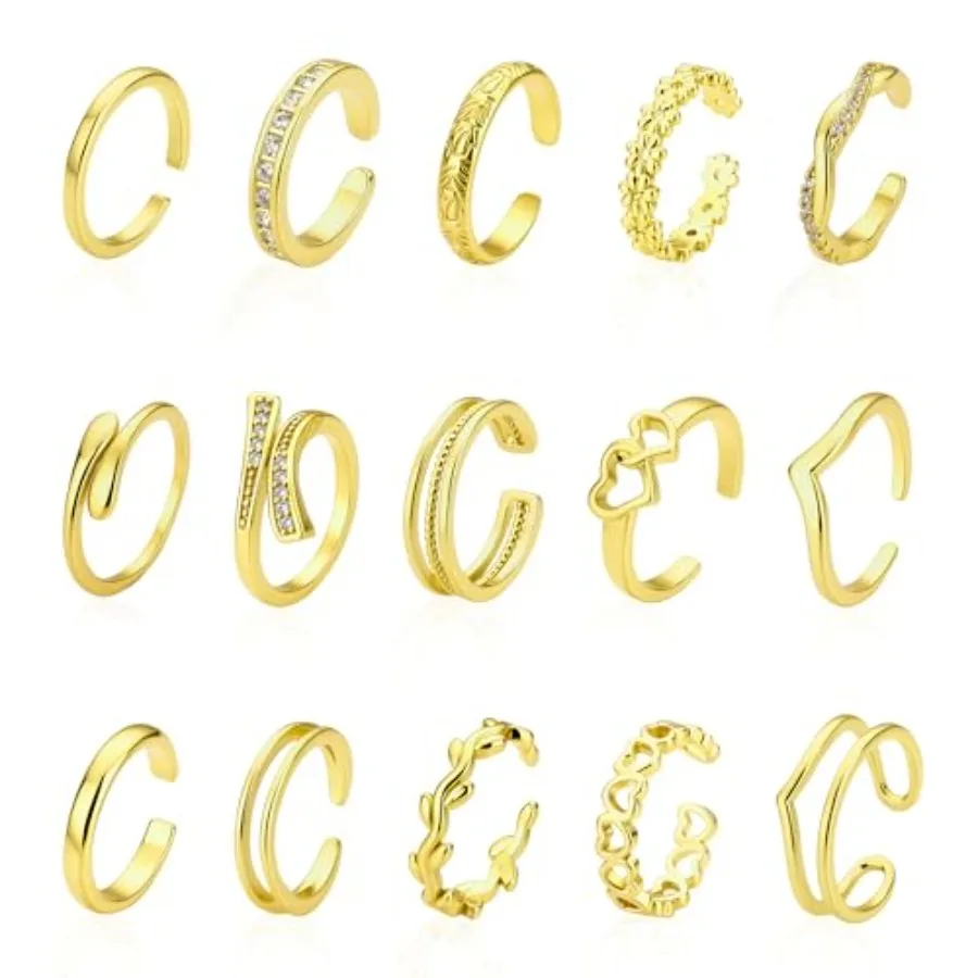 Toe Rings for Women Non Tarnish Adjustable Gold Plated Stackable Toe Ring Set Summer Beach Open Band Rings Cute Flower Heart To
Toe Rings for Women Non Tarnish Adjustable Gold Plated Stackable Toe Ring Set Summer Beach Open Band Rings Cute Flower Heart To