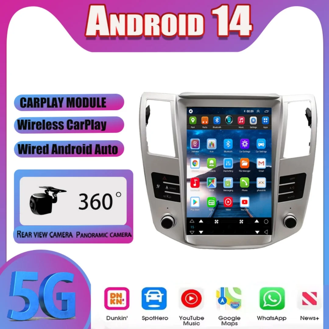 Android14 Car Radio Carplay For Lexus RX RX300 RX330 RX350 RX400H 2004-2008 Multimedia Touch Screen Player Stereo Auto Head unit
Android14 Car Radio Carplay For Lexus RX RX300 RX330 RX350 RX400H 2004-2008 Multimedia Touch Screen Player Stereo Auto Head unit