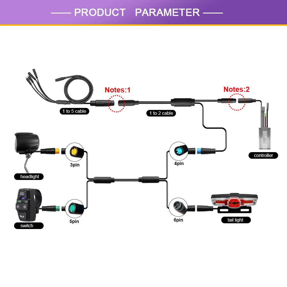 E-Bike light set with Waterproof plug,Headlight with Horn ,Tail Light with Rear Turn Signal Light,36V48V, QD139/DK15/D-05D SET
E-Bike light set with Waterproof plug,Headlight with Horn ,Tail Light with Rear Turn Signal Light,36V48V, QD139/DK15/D-05D SET