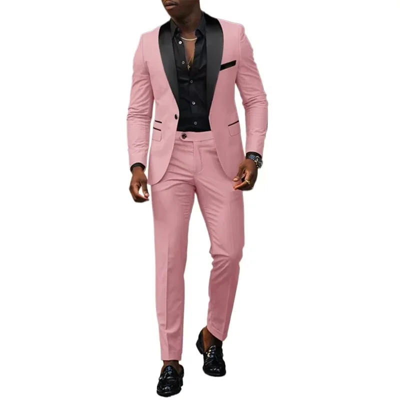 2025 New Men Suits Business Casual Shawl Neck Single Breasted Blazer & Pant 2Pcs Set Men Pink Suit Elegant Man Suit Blazer Sets
2025 New Men Suits Business Casual Shawl Neck Single Breasted Blazer & Pant 2Pcs Set Men Pink Suit Elegant Man Suit Blazer Sets