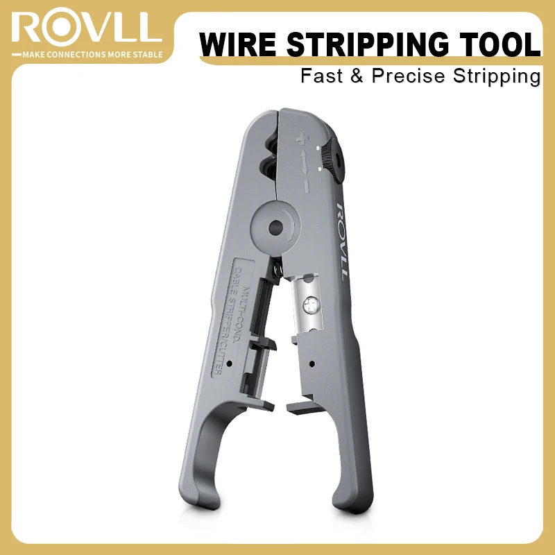 ROVLL RJ45 RJ11 Wire Stripping Tool for Flat or Round Cable Cat5e Cat6 Network Wire Ethernet Cable Stripping Cutting
ROVLL RJ45 RJ11 Wire Stripping Tool for Flat or Round Cable Cat5e Cat6 Network Wire Ethernet Cable Stripping Cutting