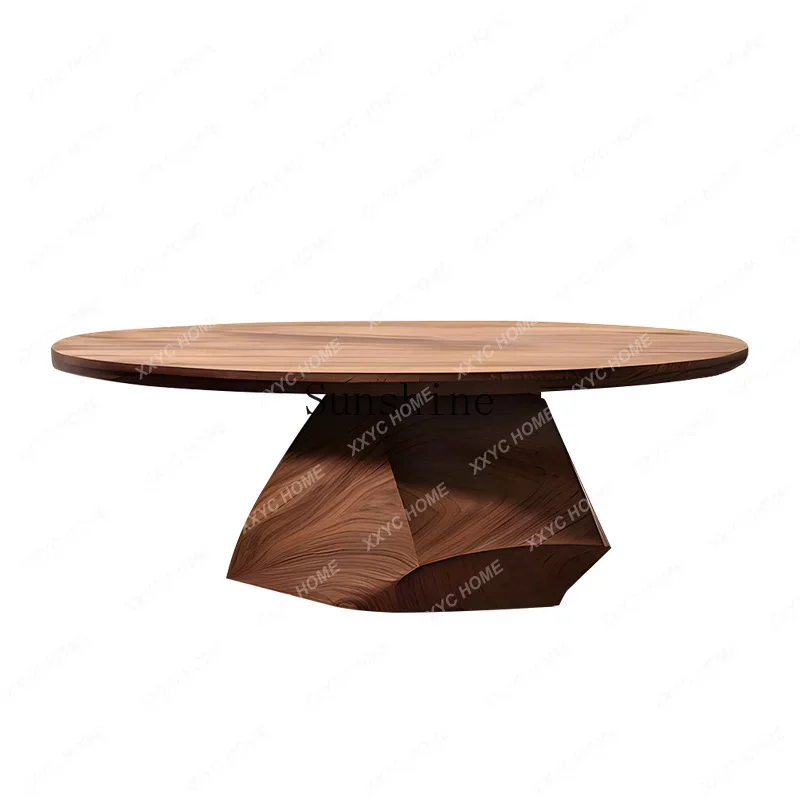 Creative coffee table walnut art side table living room light luxury high sense solid wood round table
Creative coffee table walnut art side table living room light luxury high sense solid wood round table