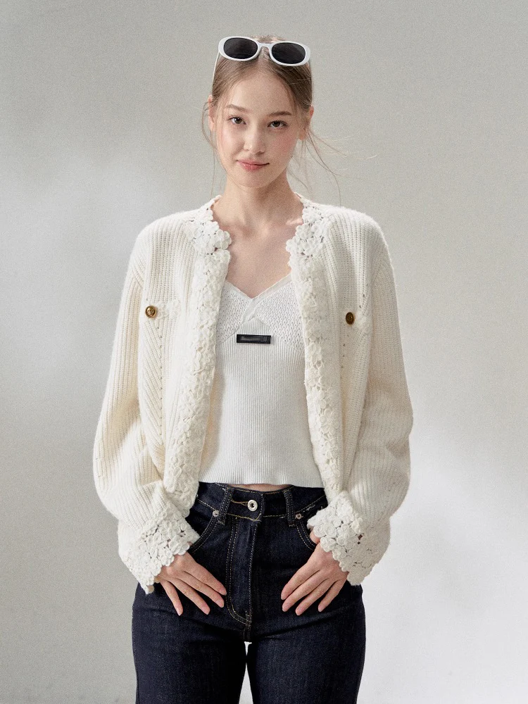 Fashionable Short Knitted Lace Hook Flower Women's Outerwear Sweater Luxury Style Spring Autumn Top for Young Girls
Fashionable Short Knitted Lace Hook Flower Women's Outerwear Sweater Luxury Style Spring Autumn Top for Young Girls