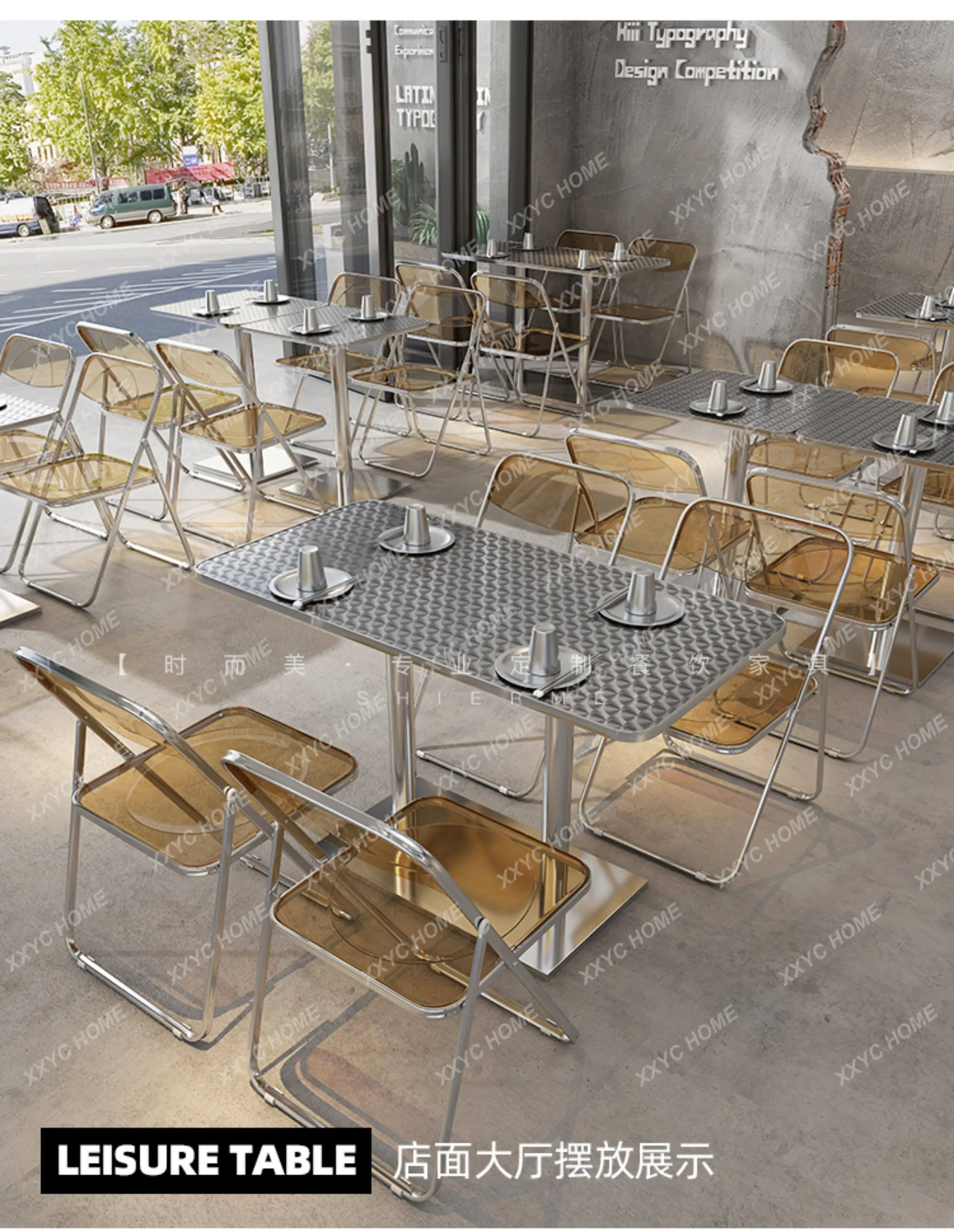 Industrial wind big food stall Malatang shop stainless steel table and chair combination
Industrial wind big food stall Malatang shop stainless steel table and chair combination
